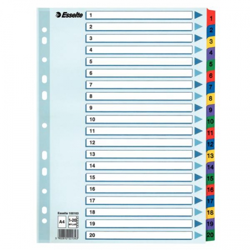 Przekładki Esselte A4 1-20 Mylar